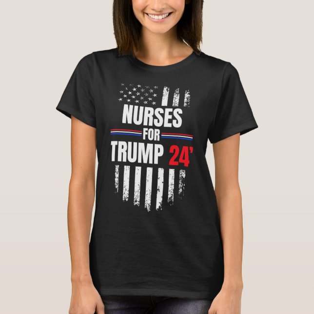 T-shirt Drapeau américain Trump 2024 (Devant)
