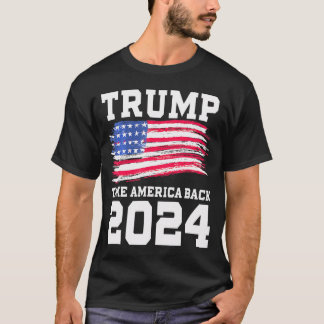 T-shirt Drapeau américain Trump 2024