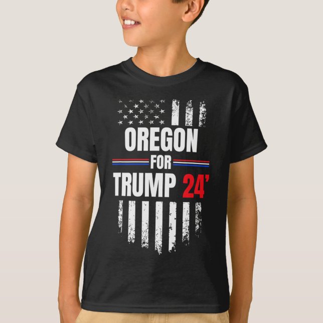 T-shirt Drapeau américain Trump 2024 (Devant)