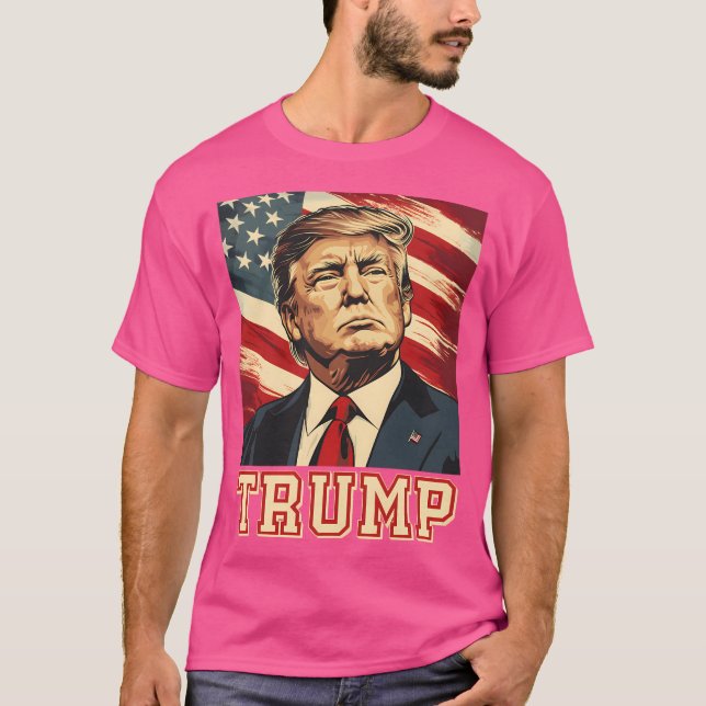 T-shirt Drapeau américain Trump 2024 (Devant)
