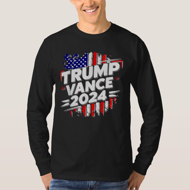 T-shirt Drapeau américain Trump Vance 2024 (Devant)