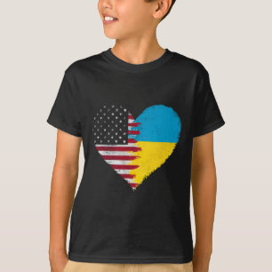 T-shirt Drapeau américain ukrainien Amérique États-Unis Uk