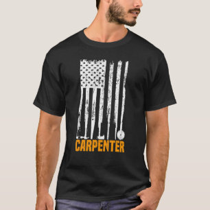 T-shirt Drapeau américain Usa charpentier artisan menuisie