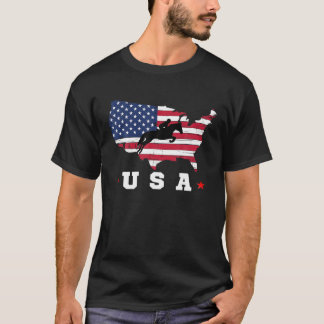 T-shirt Drapeau américain USA Sports patriotiques Drapeau 