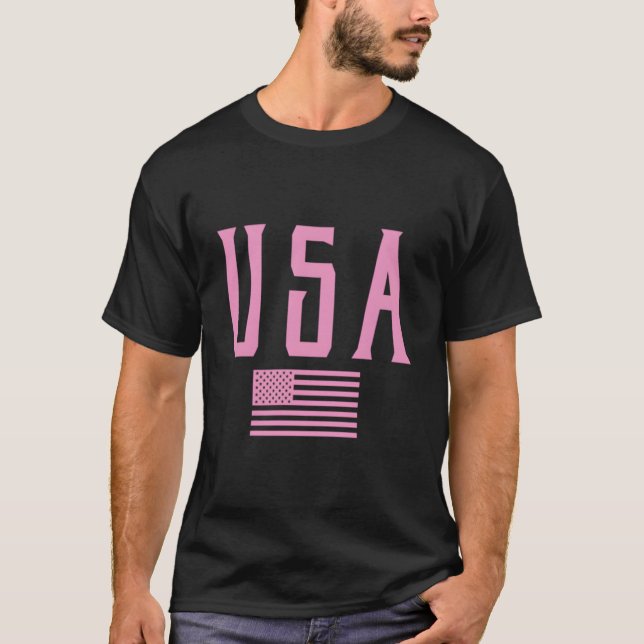 T-shirt Drapeau américain Usa Texte K Impression (Devant)
