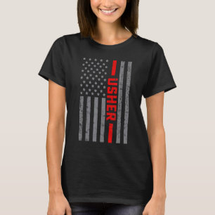 T-shirt Drapeau Américain Usher Drapeau Américain Vintage 