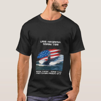 T-shirt Drapeau américain USS Georgia SSBN 729 Sous-marin