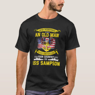 T-shirt Drapeau américain USS Sampson DDG 102 Destroyer T 