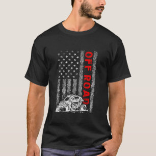 T-shirt Drapeau américain UTV Four Wheeler Off Road Dirt T