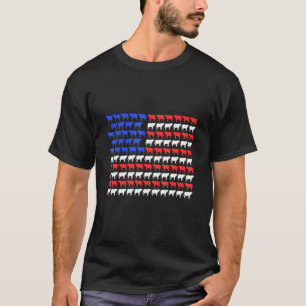 T-shirt Drapeau Américain Vache Agriculteur Ferme Animal E