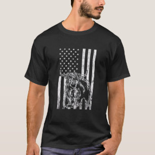T-shirt Drapeau américain Vache écossaise Vache des Highl
