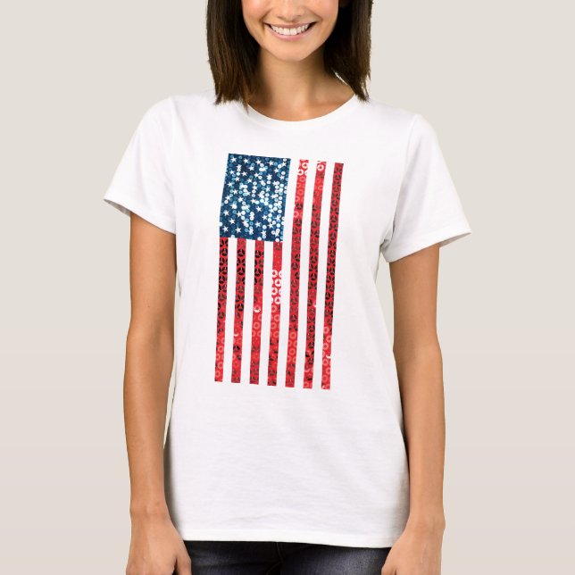 T-shirt drapeau américain vertical (Devant)