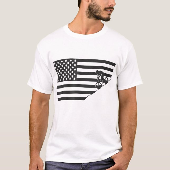 T-shirt Drapeau américain Vêtements VTT - VTT (Devant)