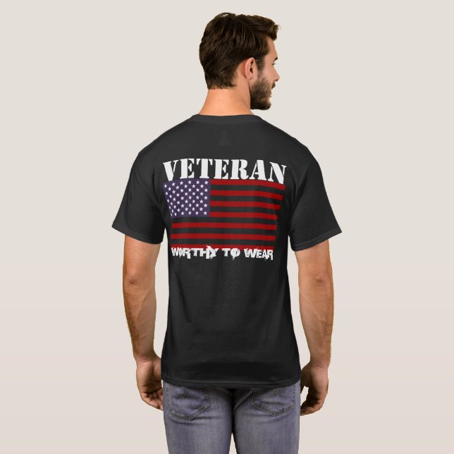 T-shirt Drapeau américain - Vétéran - À Porter (Dos entier)