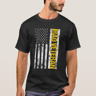 T-shirt Drapeau Américain Vétéran d'Irak  Vintage Vétérans