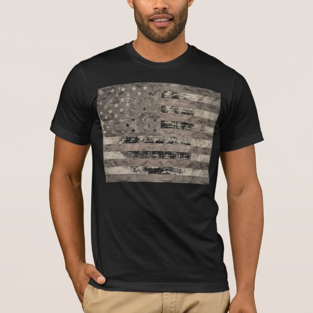 T-shirt Drapeau américain Vintage (Devant)