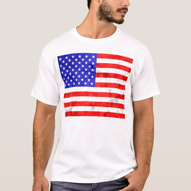 T-shirt Drapeau américain vintage (Devant)