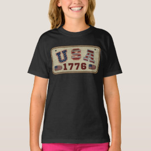 T-shirt Drapeau américain Vintage 1776