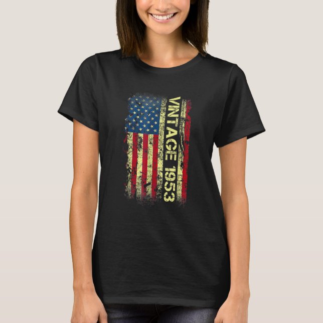 T-shirt Drapeau américain Vintage 1953 69e anniversaire (Devant)