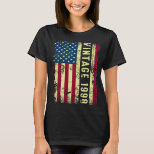 T-shirt Drapeau américain vintage 1998 25 ans 25e annivers