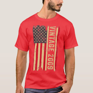 T-shirt Drapeau américain vintage 2009 Cadeaux de 13 ans 1