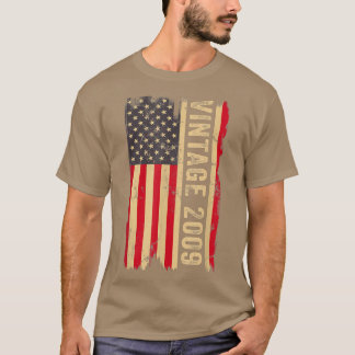 T-shirt Drapeau américain vintage 2009 Cadeaux de 13 ans 1