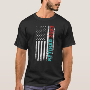 T-shirt Drapeau américain Vintage 2023 à la retraite