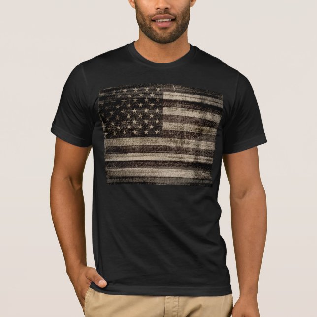 T-shirt drapeau américain Vintage 3 (Devant)
