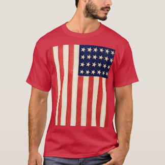 T-shirt Drapeau américain vintage 36 Étoiles Rouge