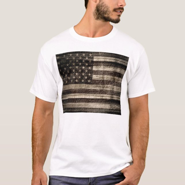 T-shirt Drapeau américain vintage 4 (Devant)