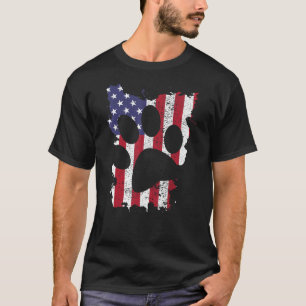T-shirt Drapeau américain vintage 4 juillet Paw Paws Chats