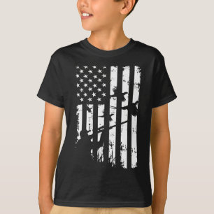 T-shirt Drapeau américain Vintage américain cool de sauvag