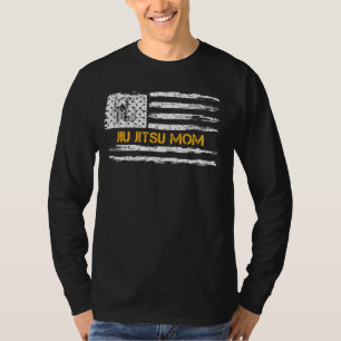 T-shirt Drapeau américain vintage Brésilien Jiu Jitsu Mama