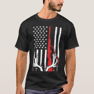 T-shirt Drapeau américain vintage chasse au cerf chasse au