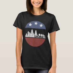 T-shirt Drapeau américain vintage Cincinnati City Skyline
