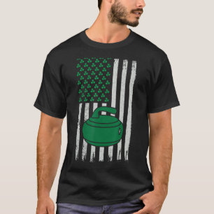 T-shirt Drapeau américain vintage Curling Shamrock Sports