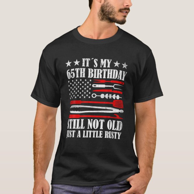 T-shirt Drapeau américain Vintage de 65 ans (Devant)