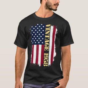 T-shirt Drapeau américain Vintage de 65 ans 1958 Drapeau a