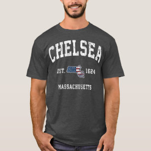 T-shirt Drapeau américain Vintage de Chelsea Massachusett