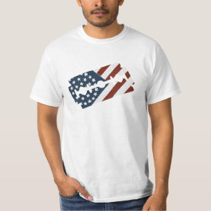 T-shirt Drapeau américain vintage de lame de rasoir de