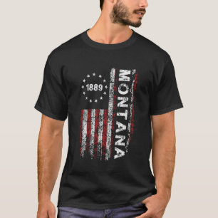 T-shirt Drapeau américain vintage de l'État du Montana pou