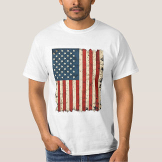 T-shirt Drapeau américain vintage en détresse