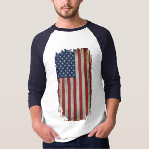 T-shirt Drapeau américain vintage en détresse