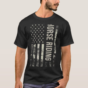 T-shirt Drapeau américain vintage équitation