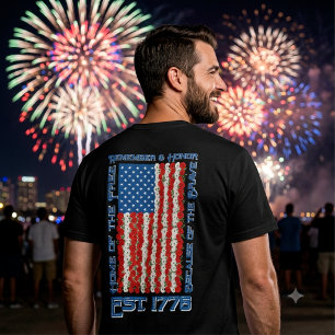 T-shirt Drapeau américain vintage et fleuri patriotique