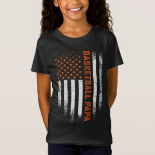 T-Shirt Drapeau américain vintage Fier Basketball Papa Co
