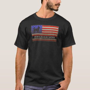 T-shirt Drapeau américain vintage Fier Chihuahua Chien Mam