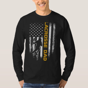 T-shirt Drapeau américain vintage Fier Lacrosse Papa Lax S