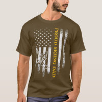 Drapeau américain vintage Fier Ski Papa Drôle