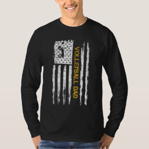 T-shirt Drapeau américain vintage Fier Volley Papa Sil